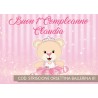 Striscione Orsettina ballerina - 01 - carta cm 140x100 personalizzato