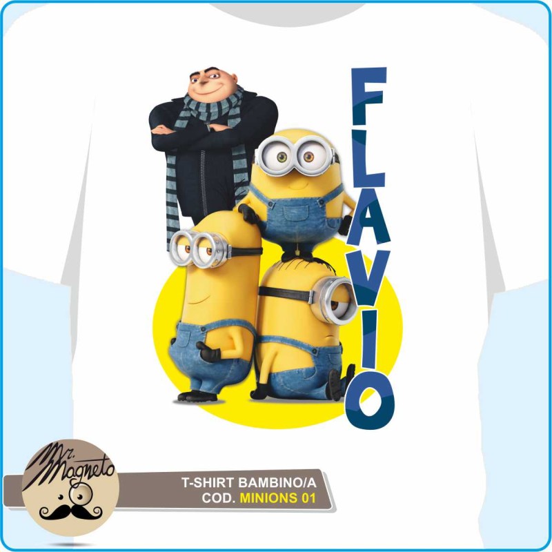 T-shirt originale Cattivissimo Me cod. CMFA.GI Minions Despicable Me faccia  Bob - TasTshirt - Abbigliamento e gadget ufficiali e personalizzati