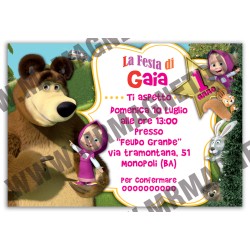 Inviti festa Masha e orso - 01