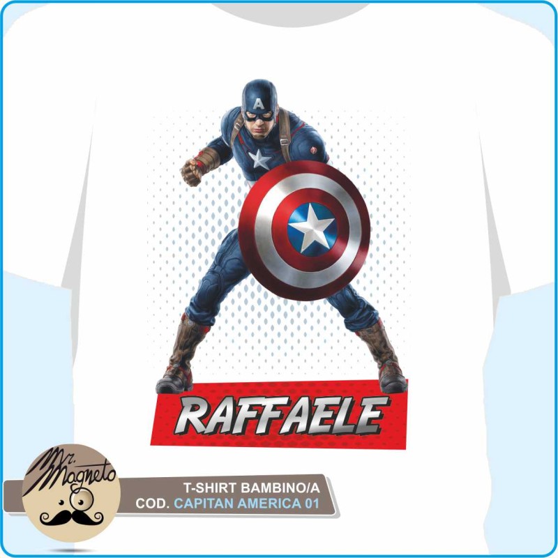 T-SHIRT CAPTAIN AMERICA AVENGERS SCUDO TSHIRT COLORI TAGLIE UOMO DONNA  BAMBINO