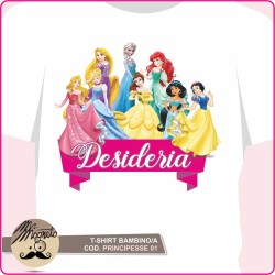 T-shirt Principesse Disney - 01 - personalizzata