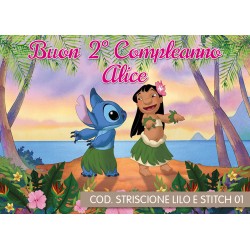 Striscione Lilo e Stitch - 01 - carta cm 140x100 personalizzato