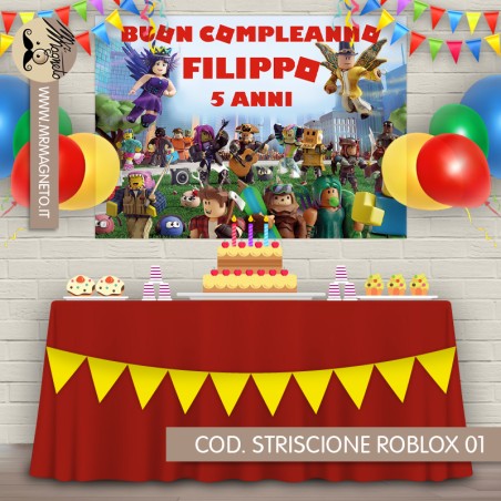 Striscione Roblox - 01 - carta cm 140x100 personalizzato