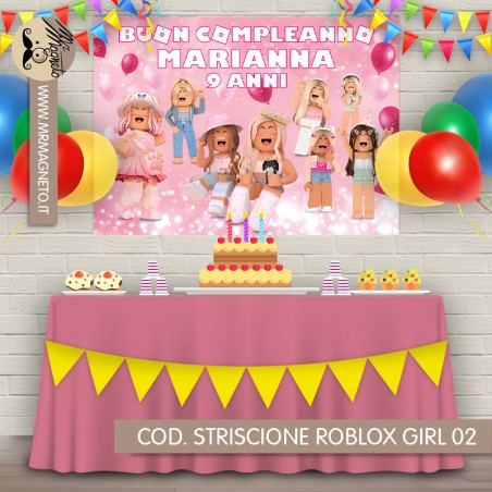 Striscione Roblox girls - 01 - carta cm 140x100 personalizzato