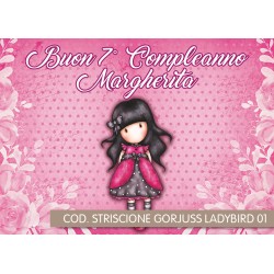 Striscione Gorjuss ladybird - 01 - carta cm 140x100 personalizzato