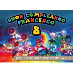 Striscione Super Mario - 08 - carta cm 140x100 personalizzato